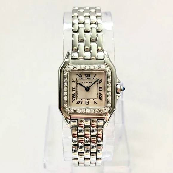 CARTIER PANTHERE 23mm Quartz Steel 0.32TCW DIAMOND Watch Cream Dial CARTIER PANTHERE 23mm Quartz 2 Tone 0.32TCW DIAMOND Watch  main image 3